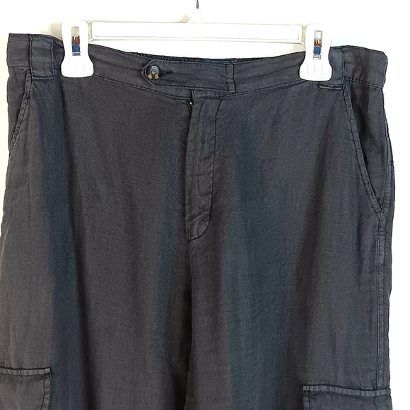 RACHEL ROY Black 100% Linen Cropped Cargo Pants XL Women’s Lightweight Relaxed - Picture 4 of 14
